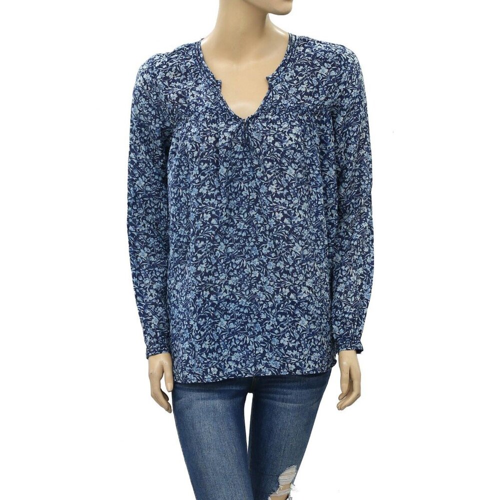 Denim & Supply Ralph Lauren Floral Printed Tunic Top Peasant Shirt S New